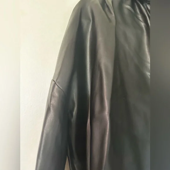 French Connection Faux Leather Long Sleeve Top - Picture 9 of 16